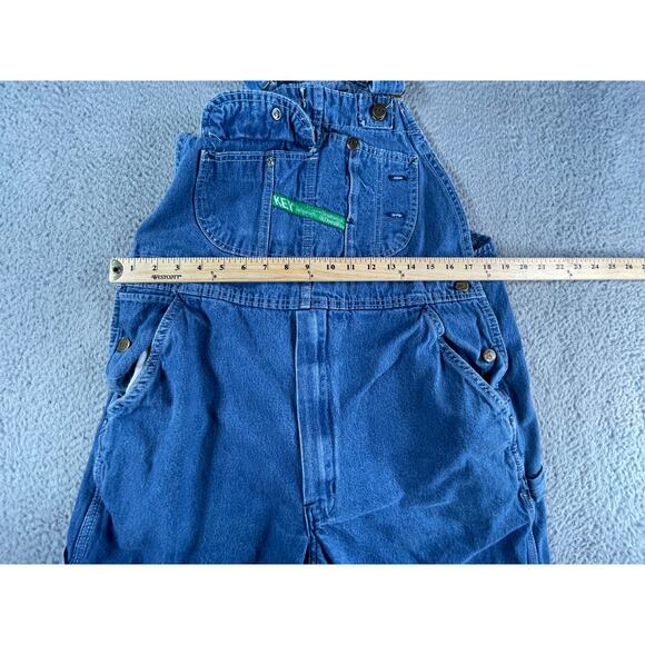 Key Apparel Bib Overalls Mens W38 x L30 Blue Jean Denim Baggy Long Pockets - Picture 5 of 7
